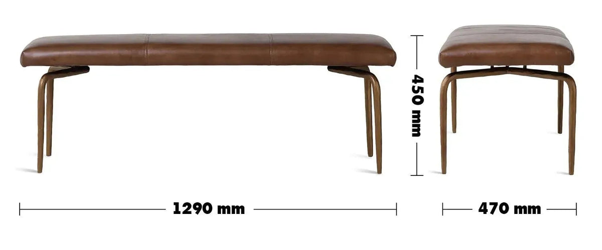 Industrial genuine leather bench miller size charts.