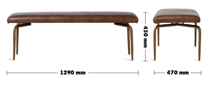 Industrial genuine leather bench miller size charts.