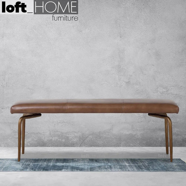 Industrial Genuine Leather Bench MILLER