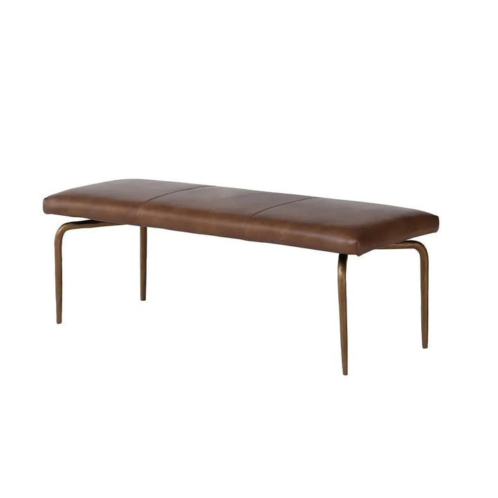 Industrial genuine leather bench miller in details.