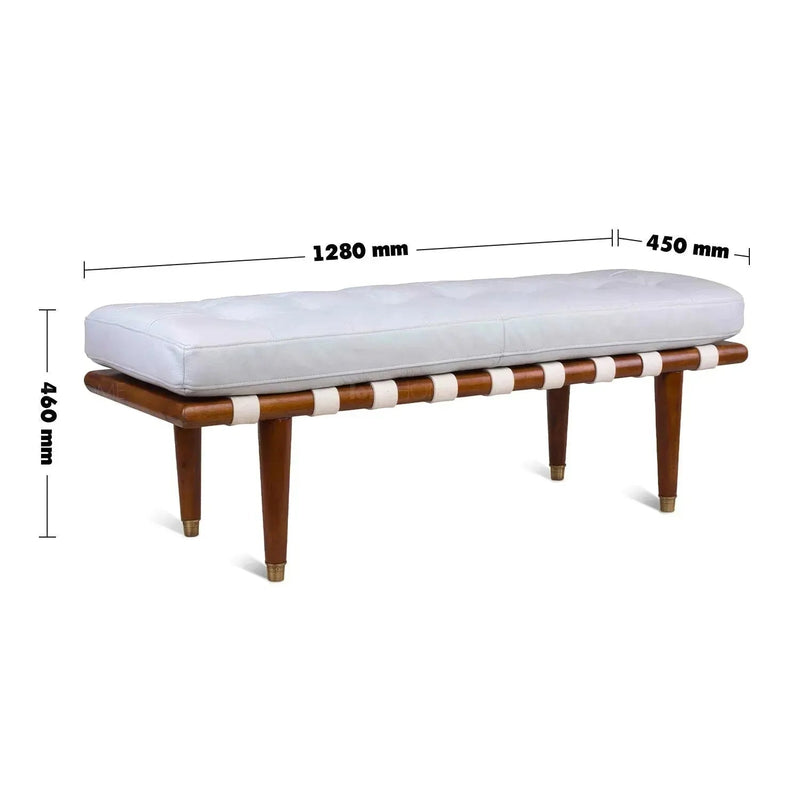 Vintage genuine leather bench milos size charts.