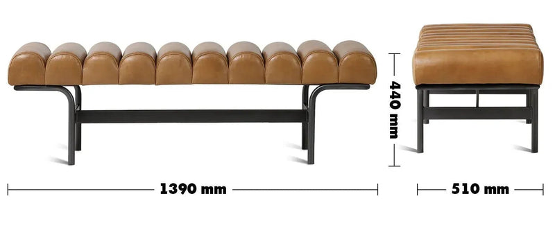 Industrial genuine leather bench norbel size charts.