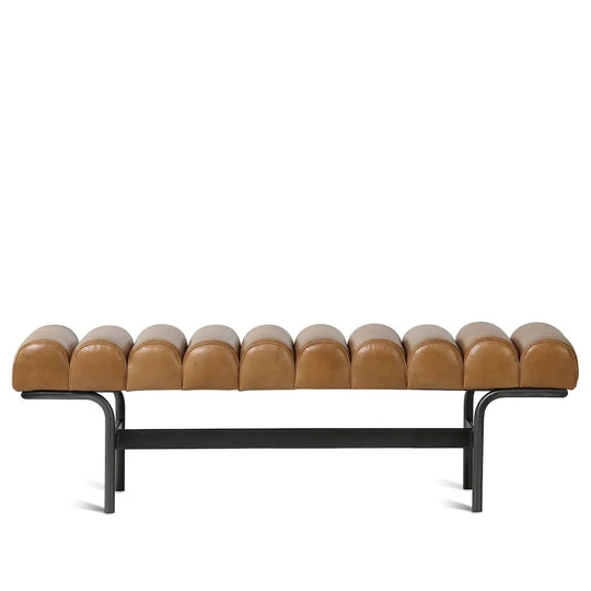 Industrial genuine leather bench norbel in white background.