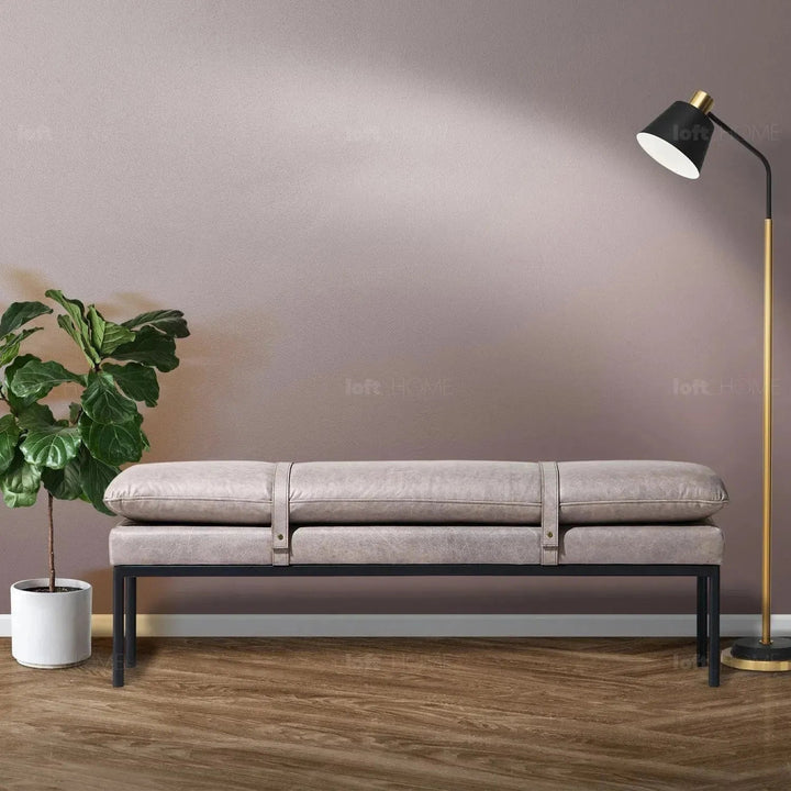 Vintage Genuine Leather Bench TREASURE