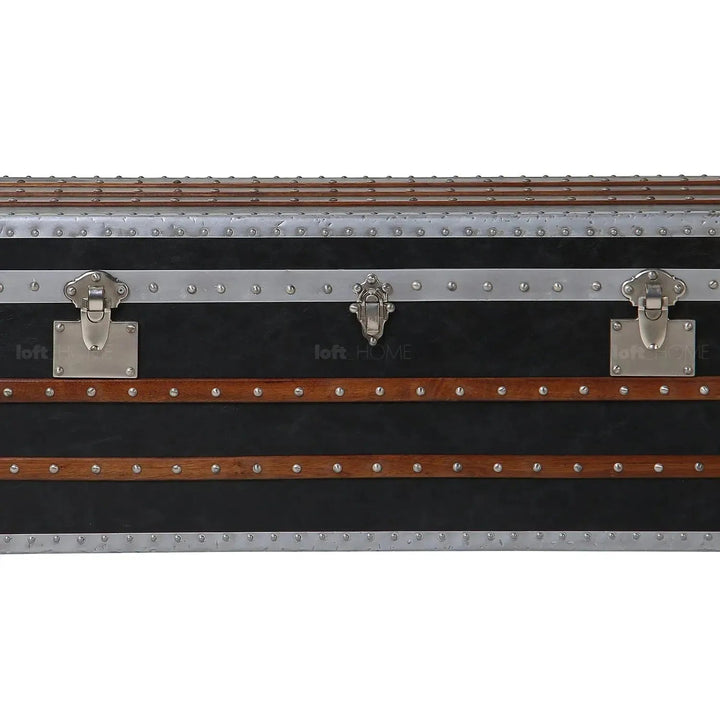 Industrial genuine leather coffee table frontier layered structure.