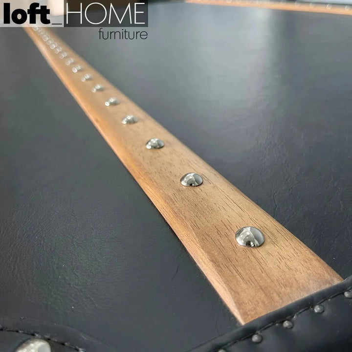 Vintage genuine leather coffee table ox trunk conceptual design.