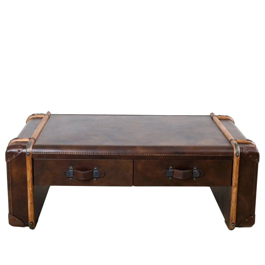 Vintage Genuine Leather Coffee Table RICHARDS' TRUNK
