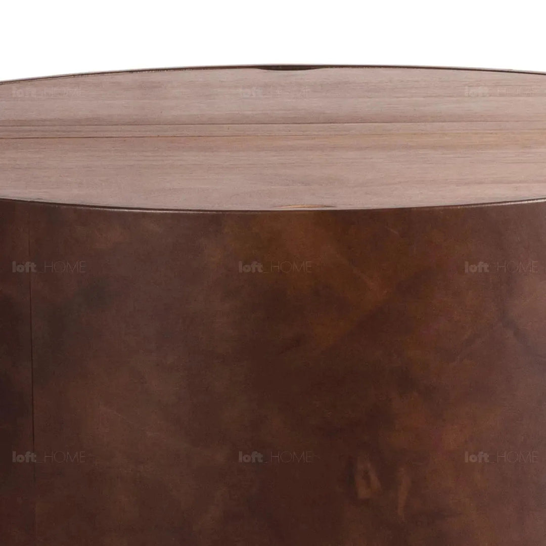 Vintage genuine leather coffee table rustic retro situational feels.