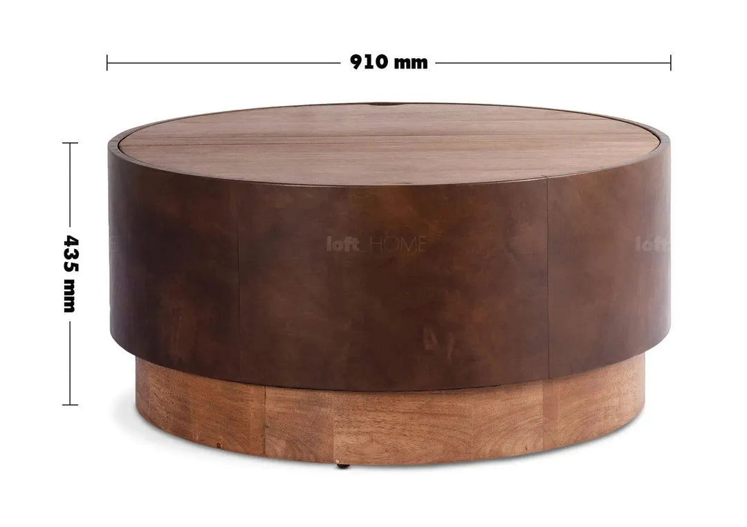 Vintage genuine leather coffee table rustic retro size charts.
