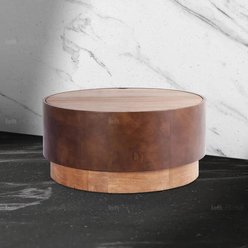 Vintage Genuine Leather Coffee Table RUSTIC RETRO Good to Know Preview-1