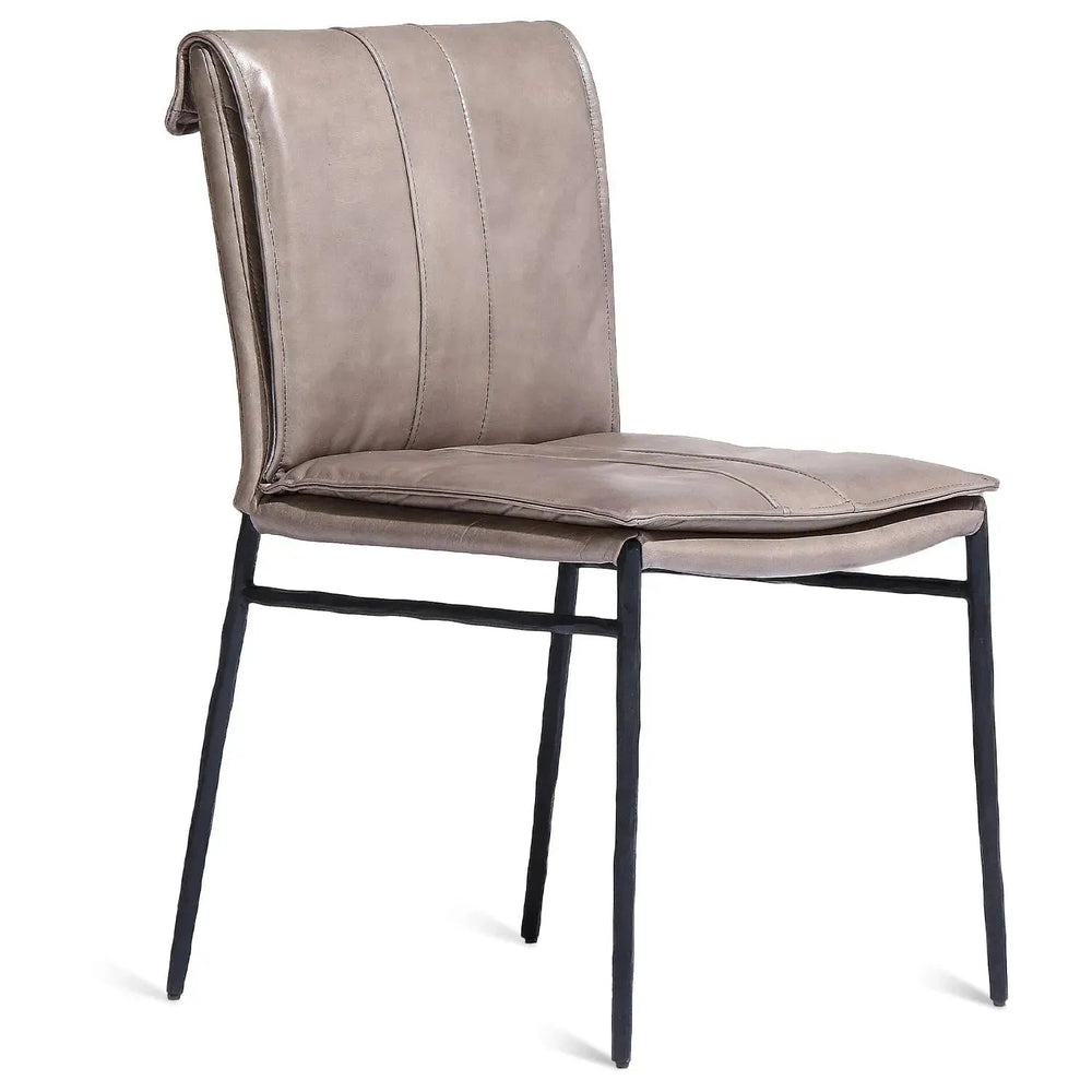 Bauhaus genuine leather dining chair lux in white background.