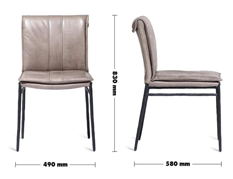 Bauhaus genuine leather dining chair lux size charts.