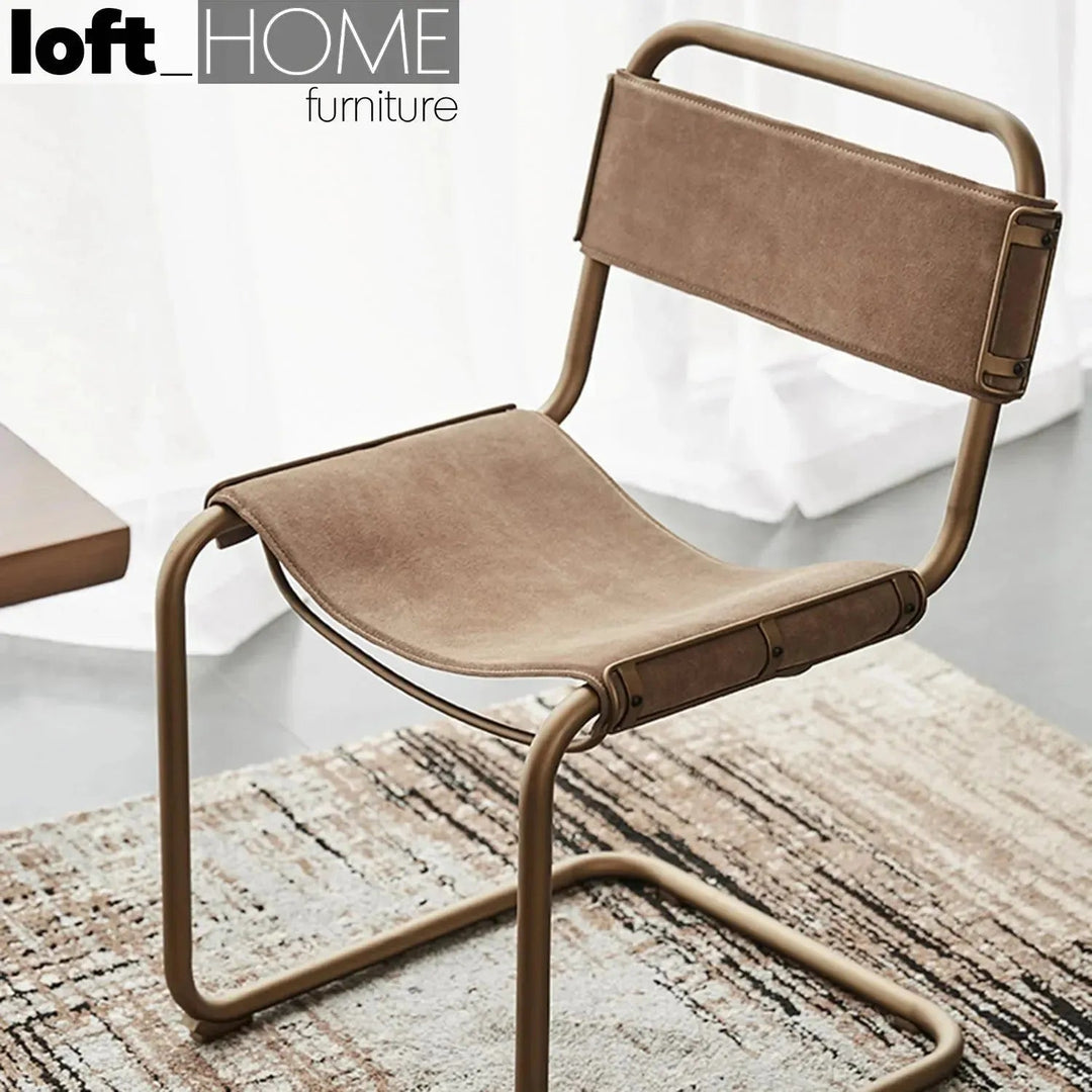 Industrial Genuine Leather Dining Chair NORDIC