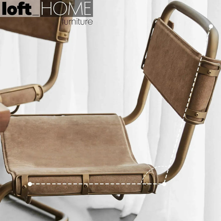 Industrial Genuine Leather Dining Chair NORDIC