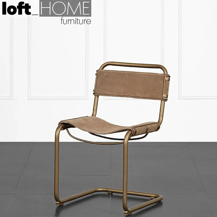 Industrial Genuine Leather Dining Chair NORDIC