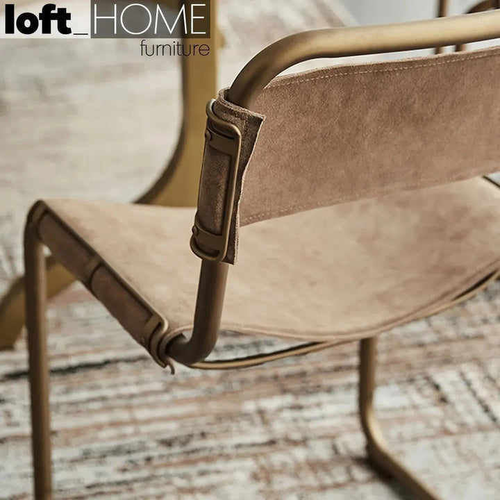 Industrial Genuine Leather Dining Chair NORDIC