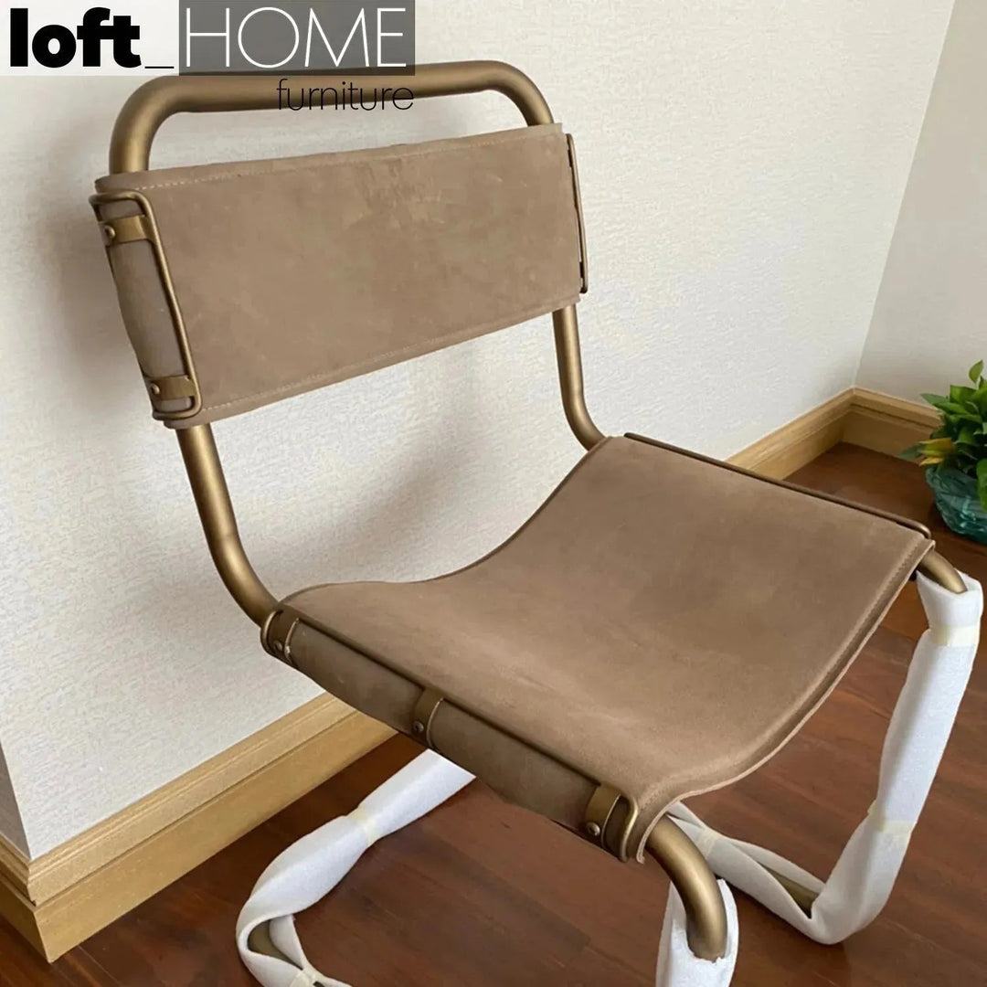 Industrial Genuine Leather Dining Chair NORDIC