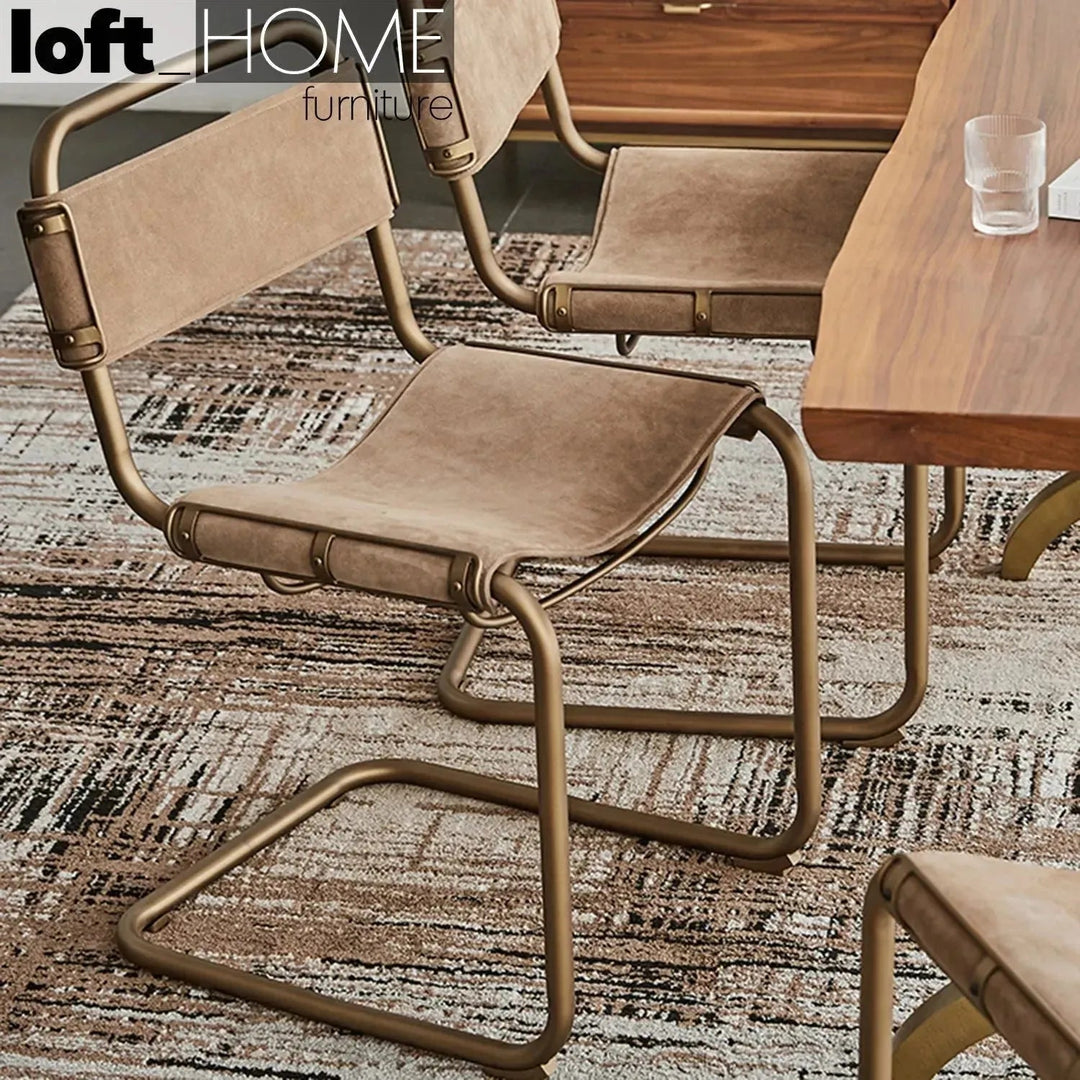 Industrial Genuine Leather Dining Chair NORDIC