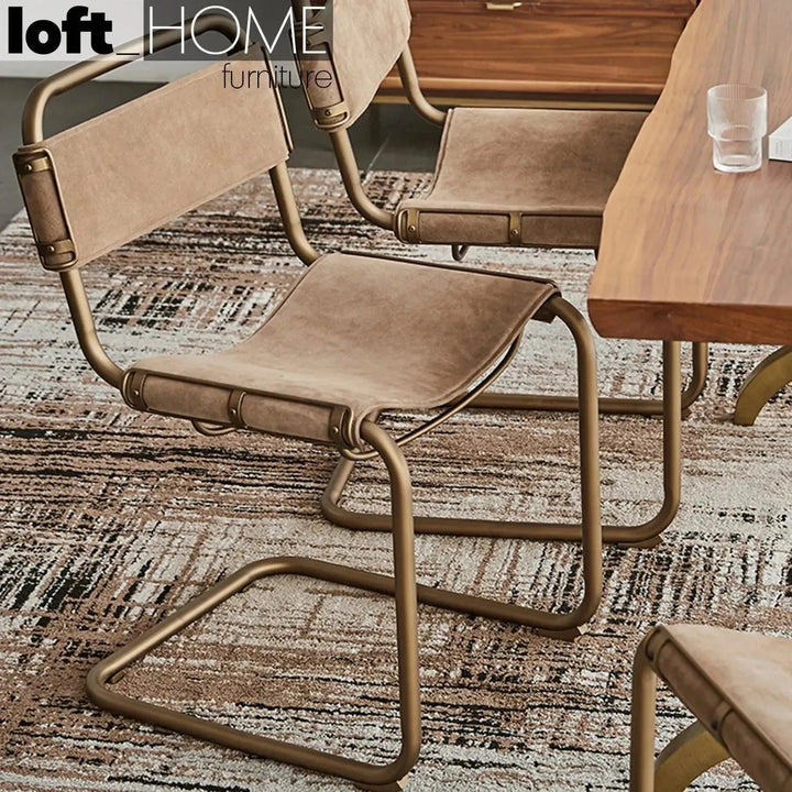 Industrial Genuine Leather Dining Chair NORDIC