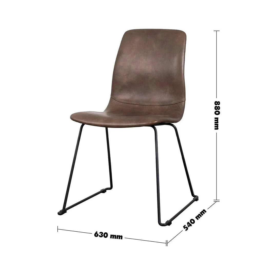 Industrial Genuine Leather Dining Chair OAKLEY II