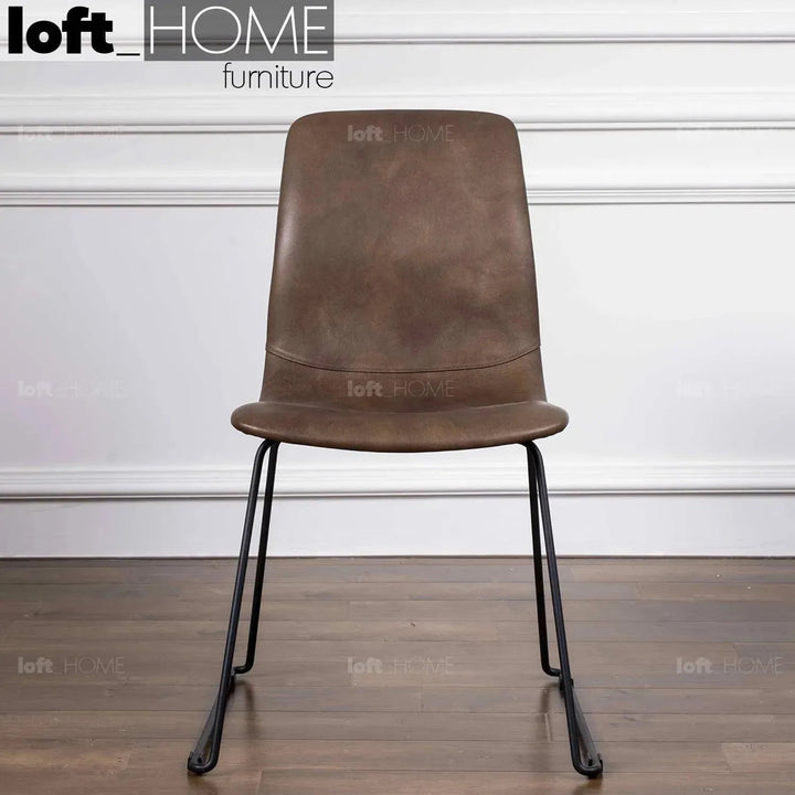 Industrial Genuine Leather Dining Chair OAKLEY II