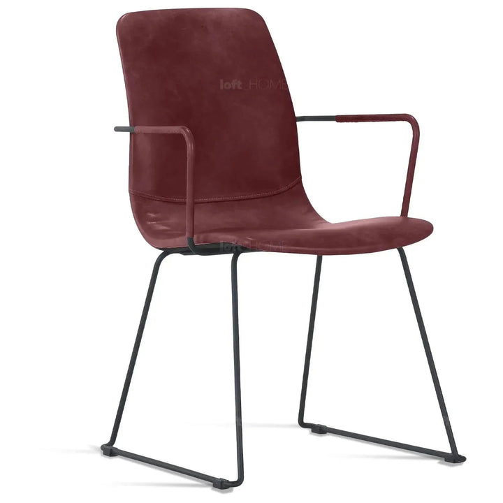 Industrial Genuine Leather Dining Chair OAKLEY I
