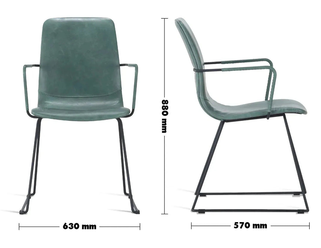 Industrial Genuine Leather Dining Chair OAKLEY I