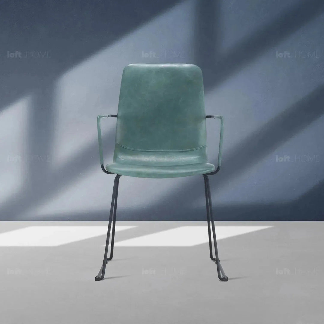 Industrial genuine leather dining chair oakley i in real life style.