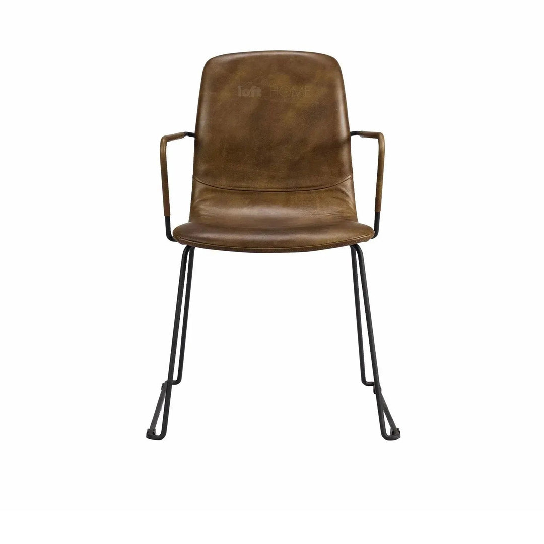 Industrial genuine leather dining chair oakley i with context.