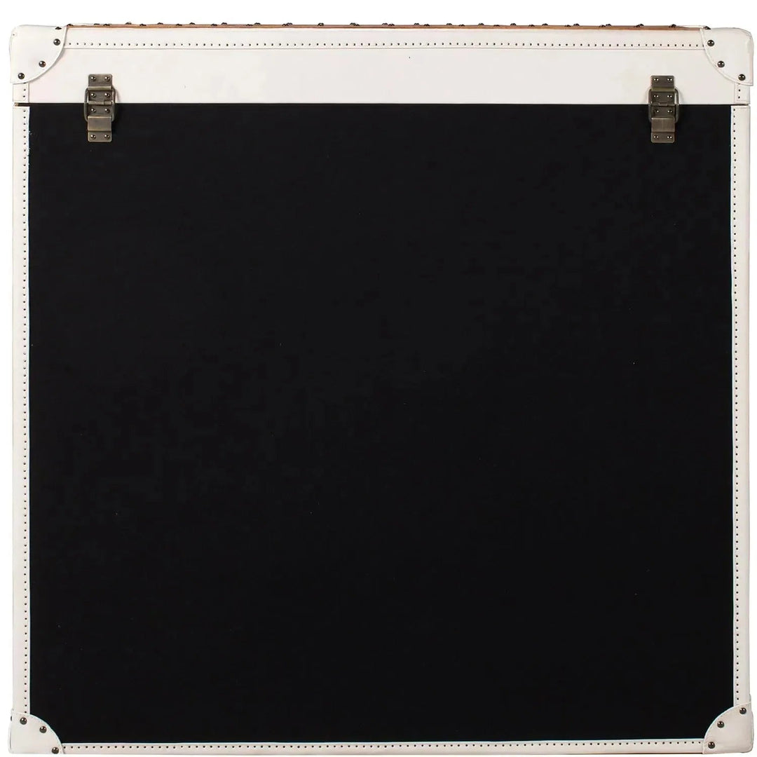 Vintage genuine leather drawer cabinet ox trunk s in real life style.