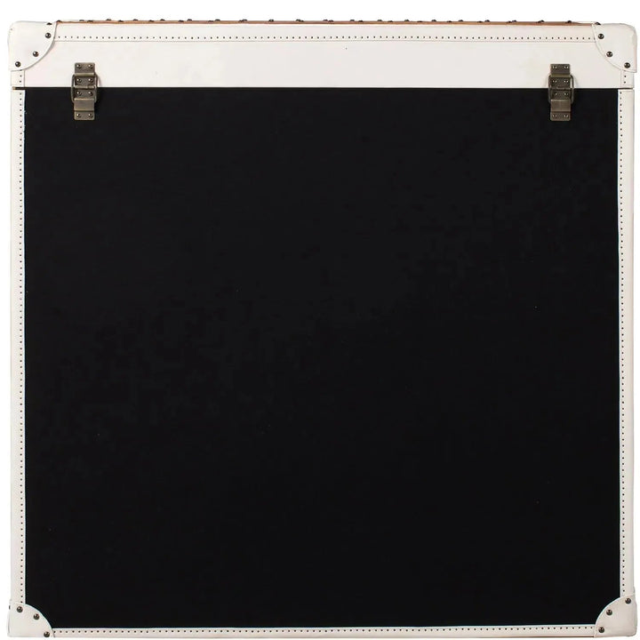 Vintage genuine leather drawer cabinet ox trunk s in real life style.