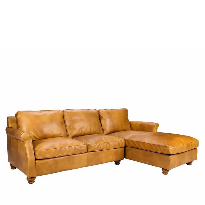 Vintage Genuine Leather L Shape Sectional Sofa BARCLAY 2+L