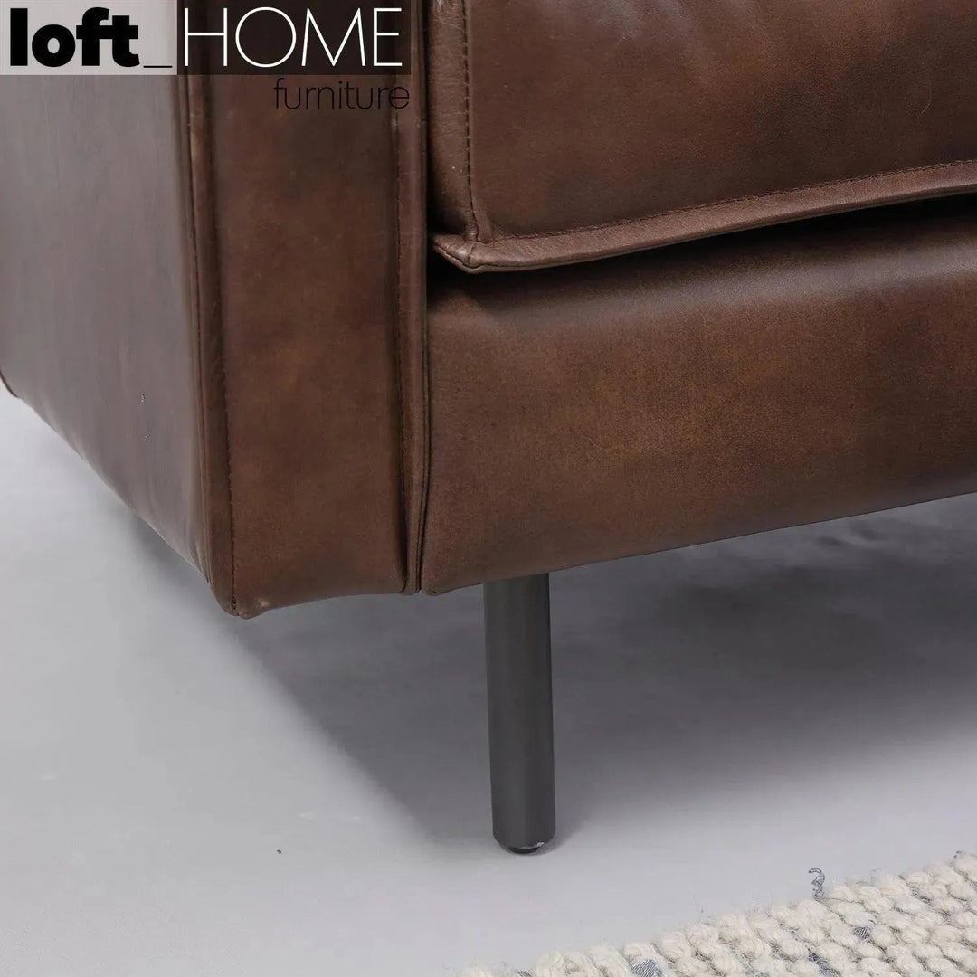 Vintage genuine leather l shape sectional sofa belgian 3+l conceptual design.