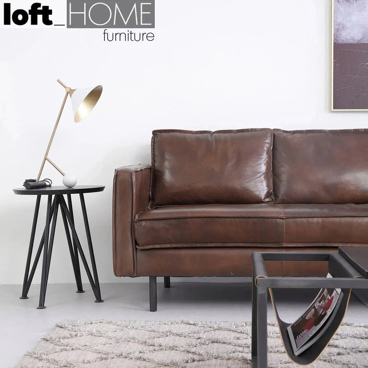 Vintage Genuine Leather L Shape Sectional Sofa BELGIAN 3+L