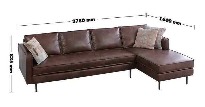 Vintage Genuine Leather L Shape Sectional Sofa BELGIAN 3+L