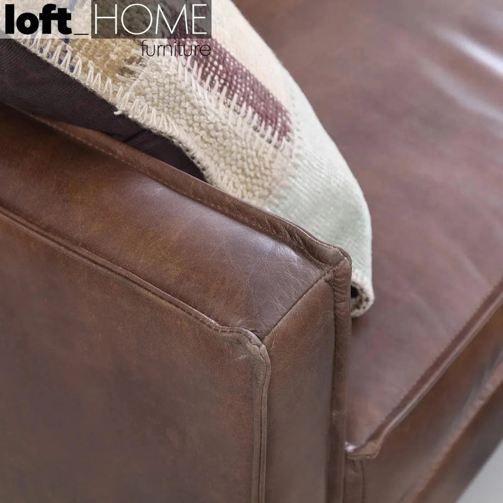 Vintage Genuine Leather L Shape Sectional Sofa BELGIAN 3+L