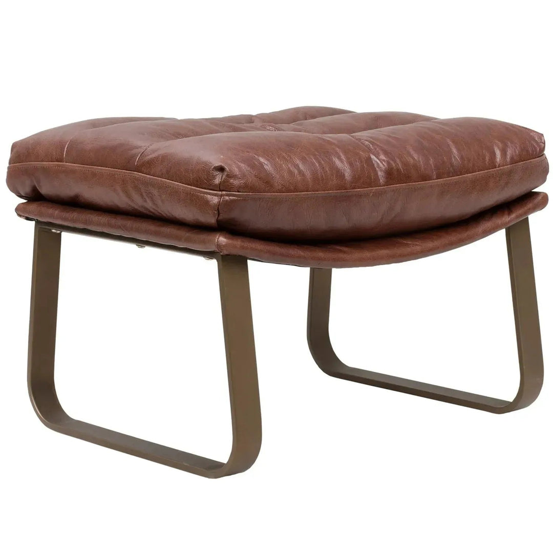 Vintage Genuine Leather Ottoman BARDO