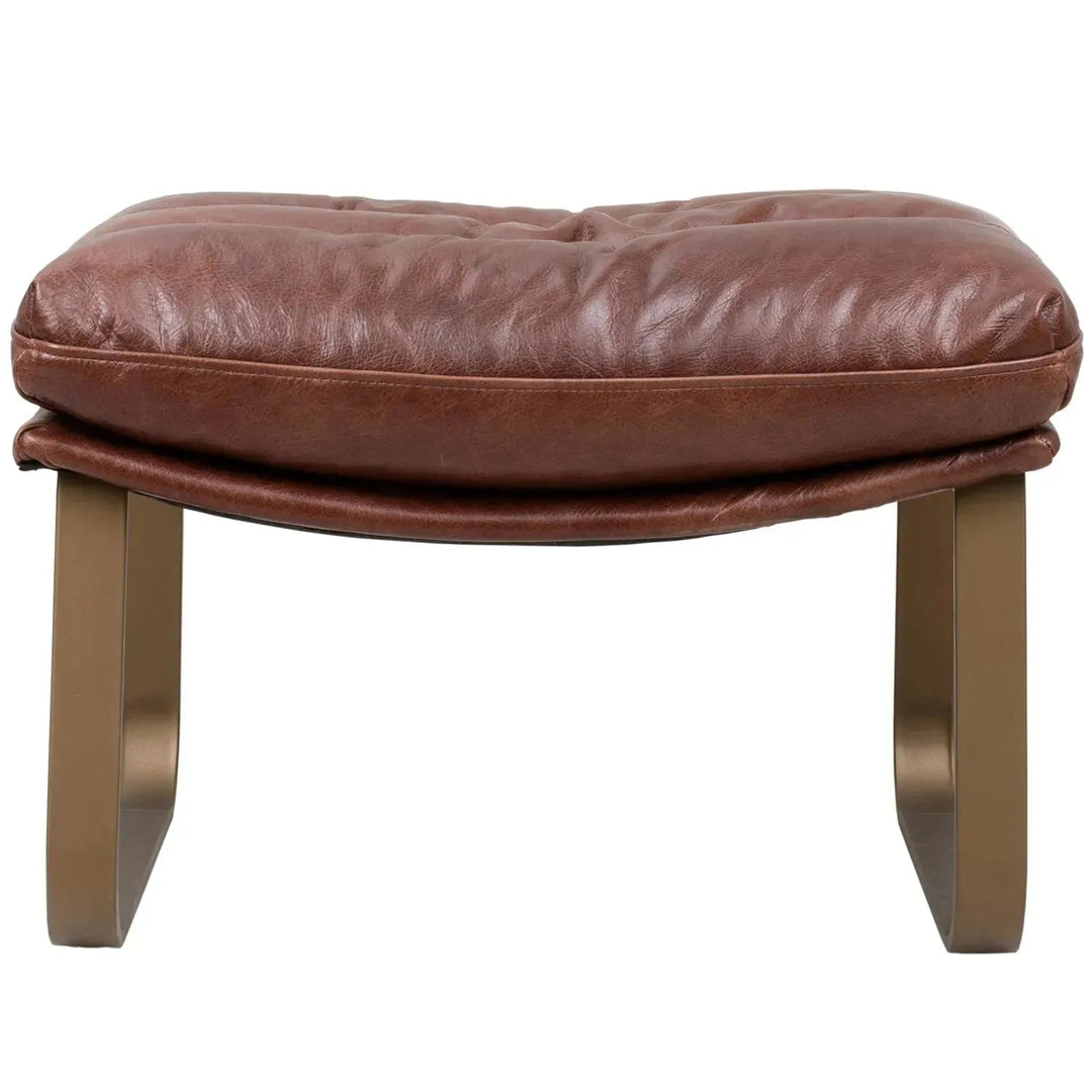 Vintage genuine leather ottoman bardo layered structure.