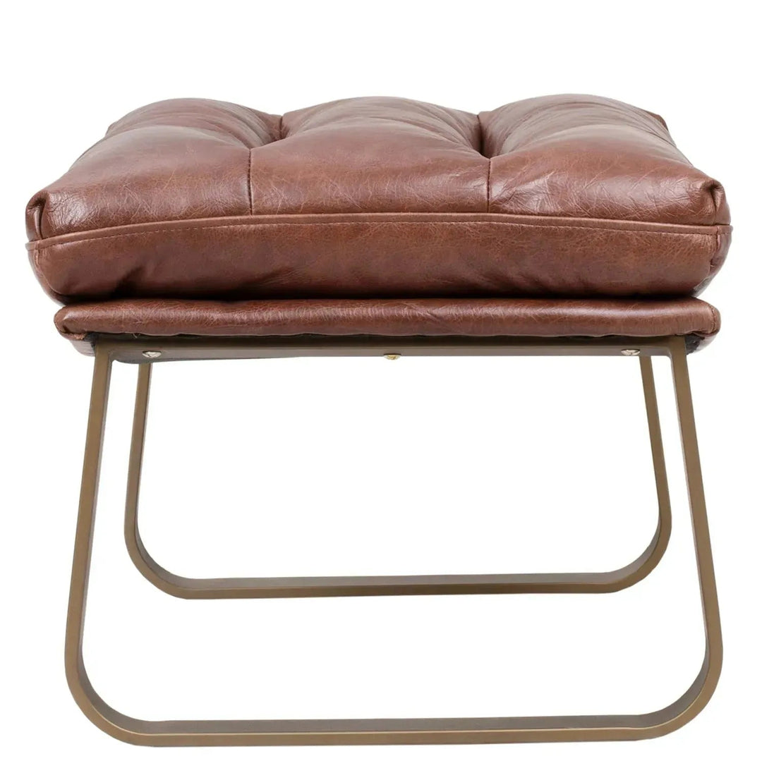 Vintage Genuine Leather Ottoman BARDO