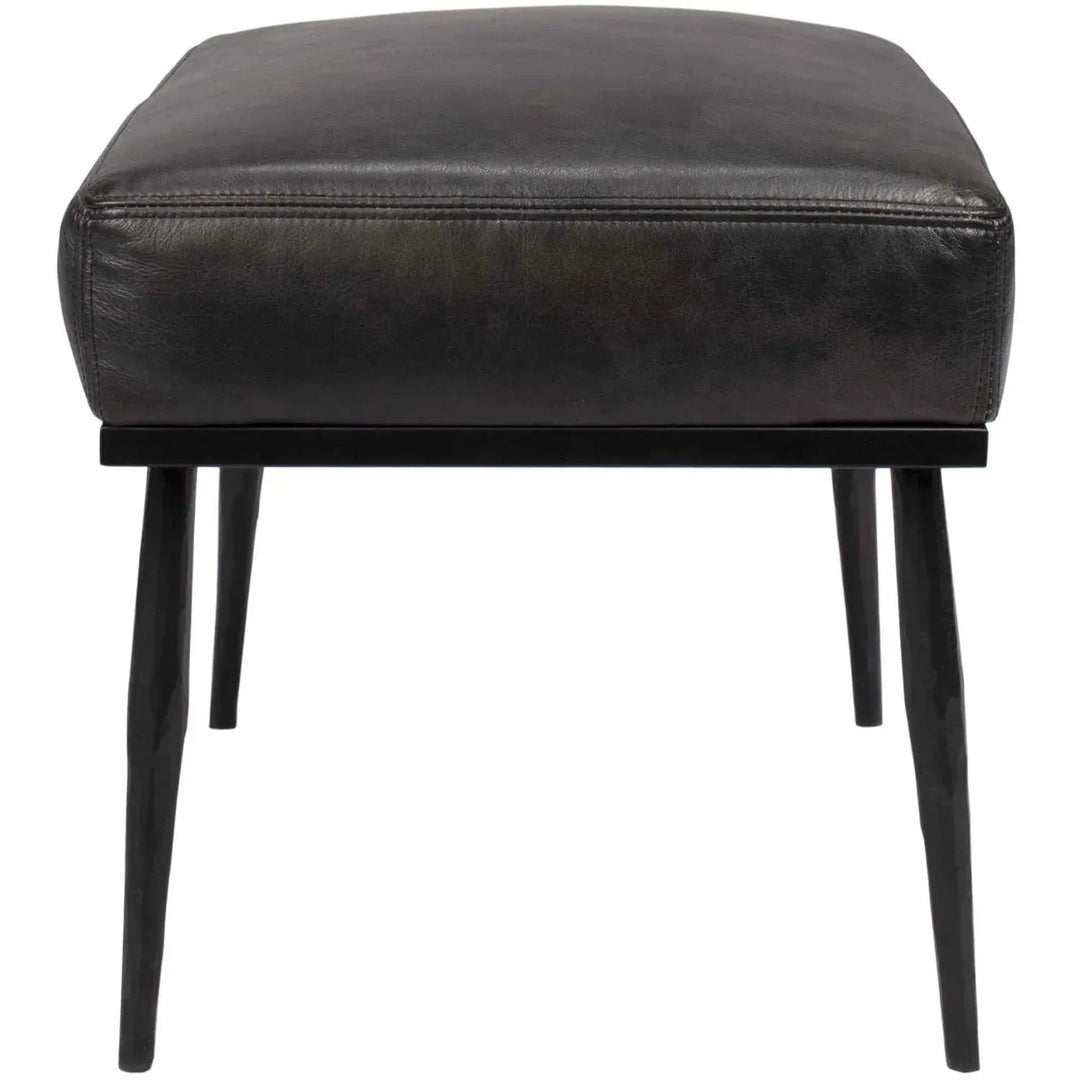 Vintage Genuine Leather Ottoman HUMMER BRASS