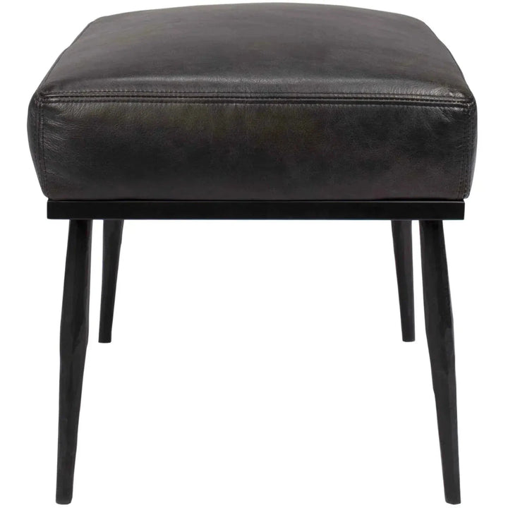 Vintage Genuine Leather Ottoman HUMMER BRASS