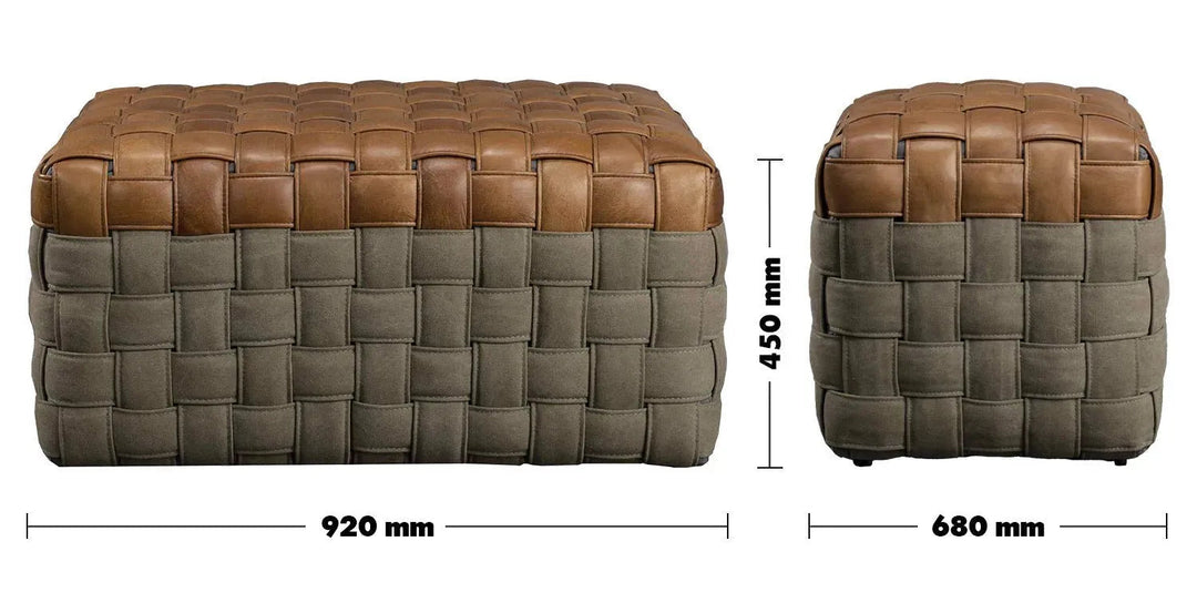 Vintage Genuine Leather Ottoman MARTIN