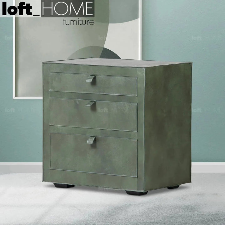 Vintage genuine leather side table murphy primary product view.