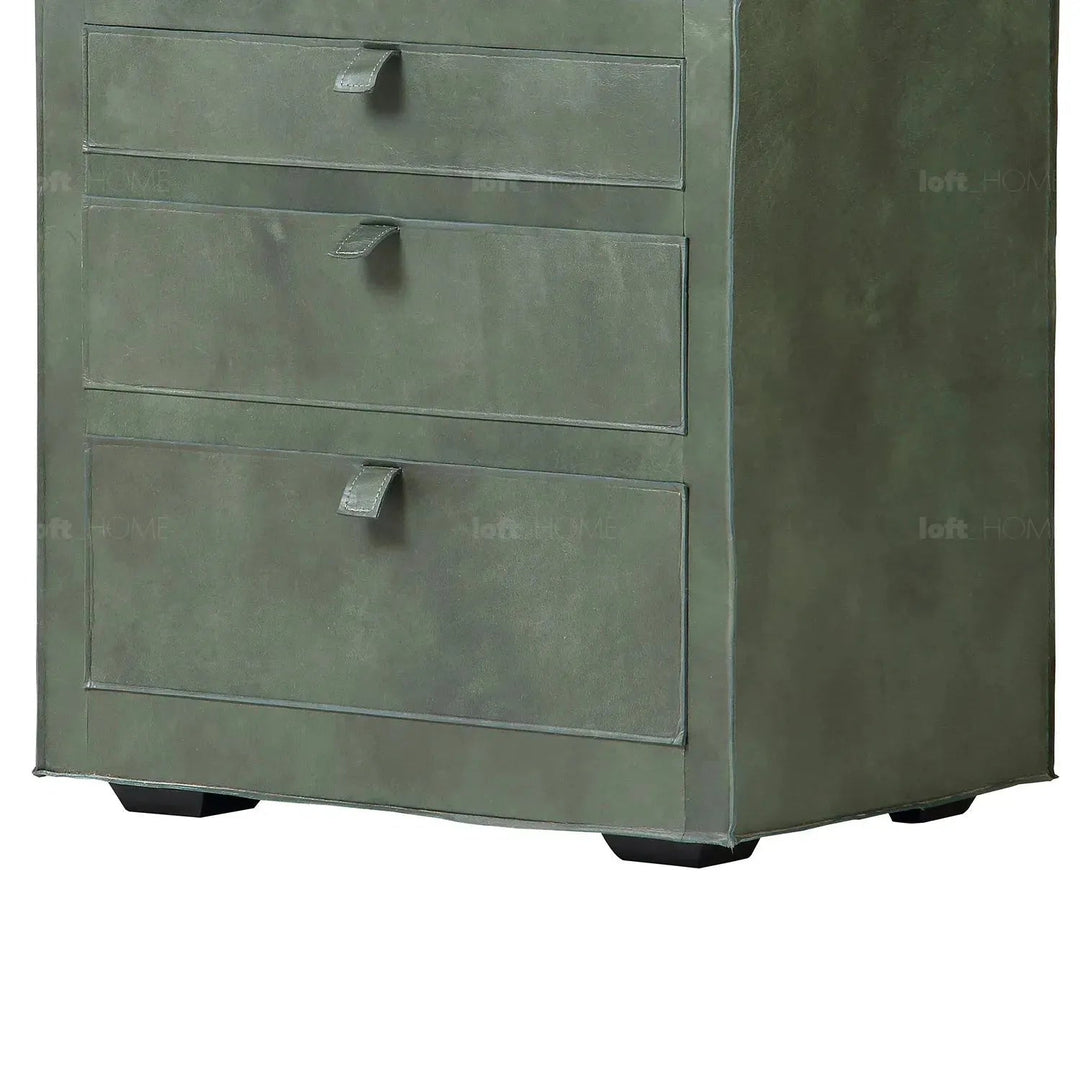 Vintage genuine leather side table murphy layered structure.