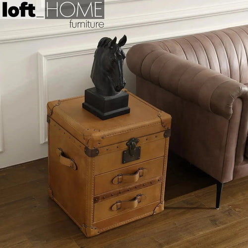 Vintage Genuine Leather Side Table NUT TER TRUNK Good to Know Preview-1