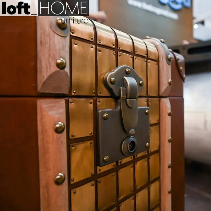 Vintage genuine leather side table warriors situational feels.