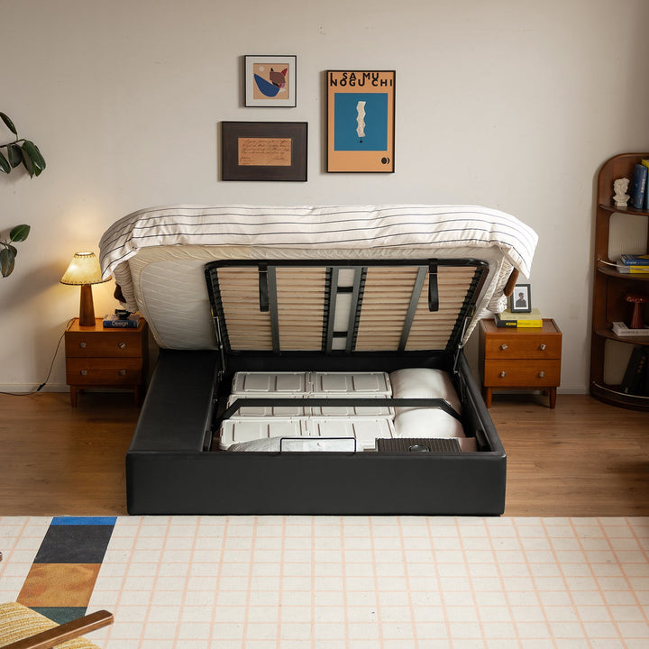Vintage genuine leather storage bed waffle size charts.
