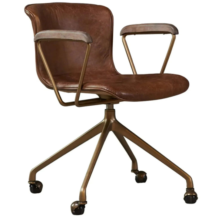 Vintage Genuine Leather Study Chair AKRON