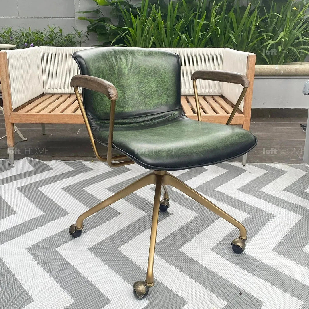 Vintage Genuine Leather Study Chair AKRON