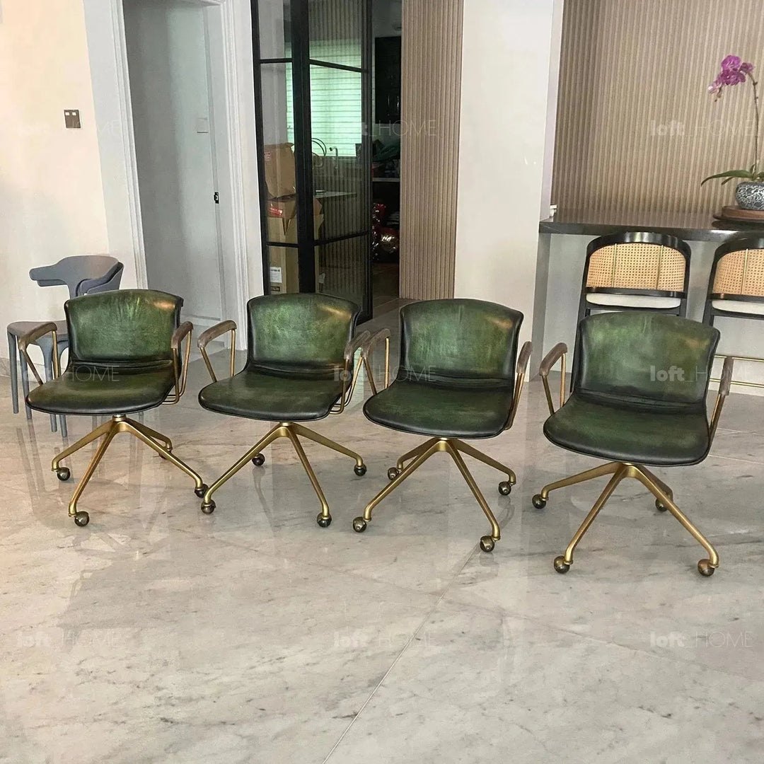 Vintage Genuine Leather Study Chair AKRON